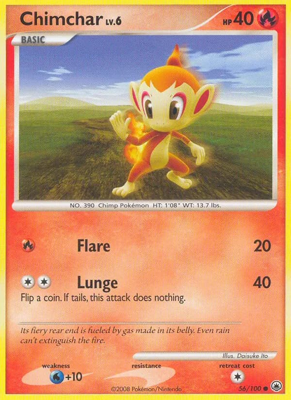 Chimchar card in English