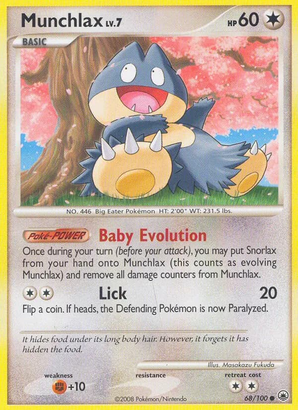 Munchlax card in English