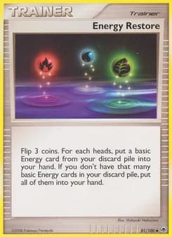 Energy Restore card in English