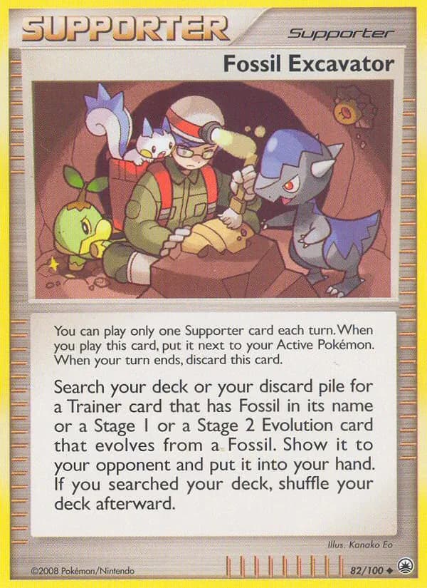 Fossil Excavator card in English