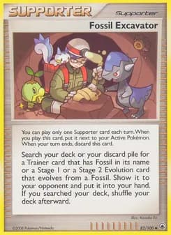 Fossil Excavator card in English