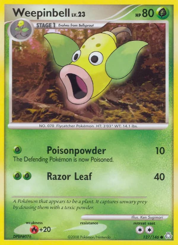 Weepinbell card in English