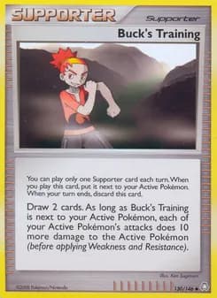 Buck's Training card in English