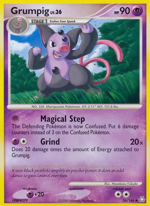Grumpig card in English
