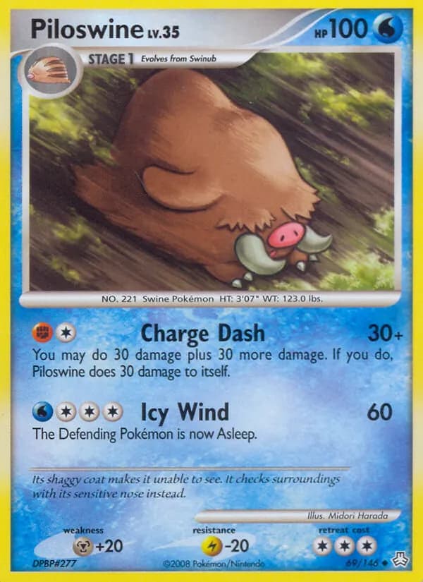 Piloswine card in English