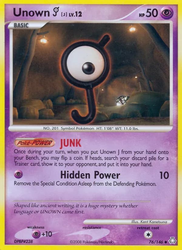 Unown J card in English