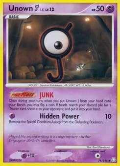 Unown J card in English