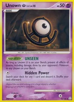 Unown U card in English
