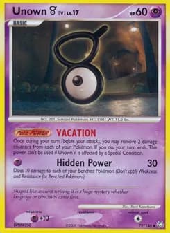 Unown V card in English