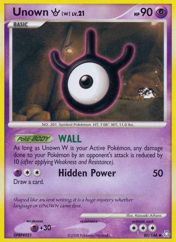 Unown W card in English