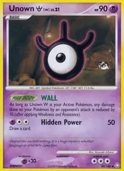 Unown W card in English