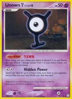 Unown Y card in English