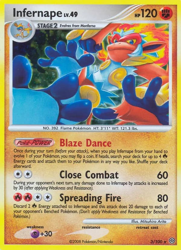 Infernape card in English