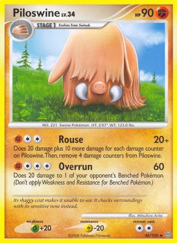 Piloswine card in English