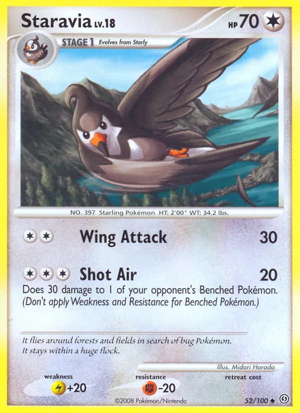 Staravia card in English
