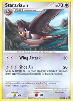 Staravia card in English
