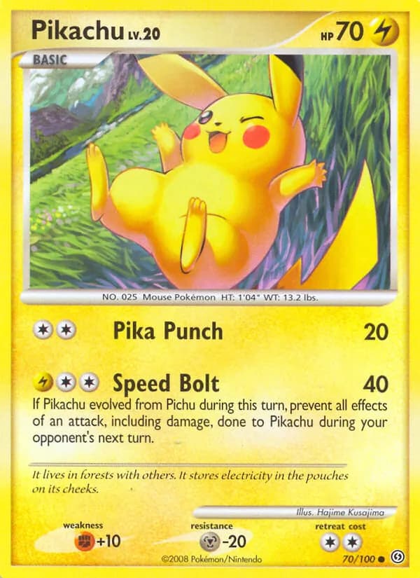 Pikachu card in English