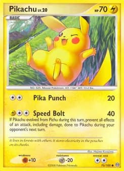 Pikachu card in English