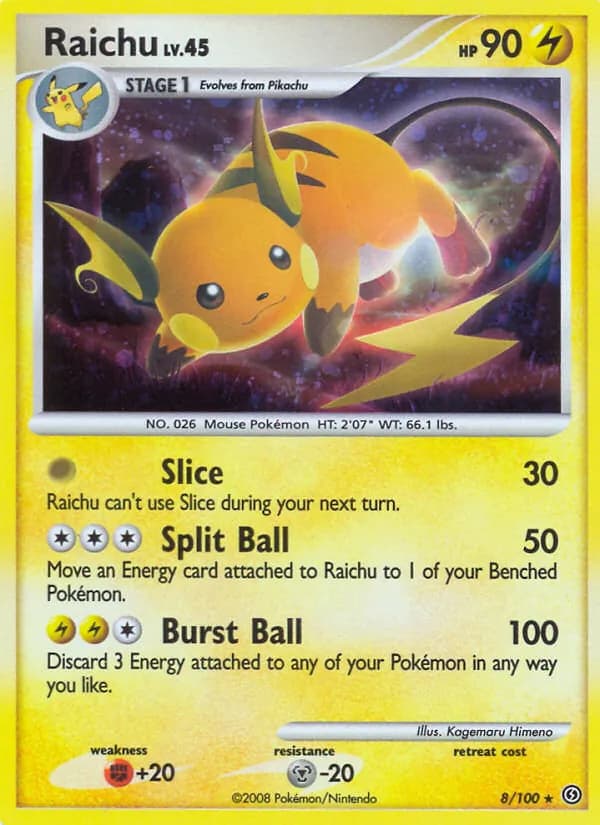 Raichu card in English