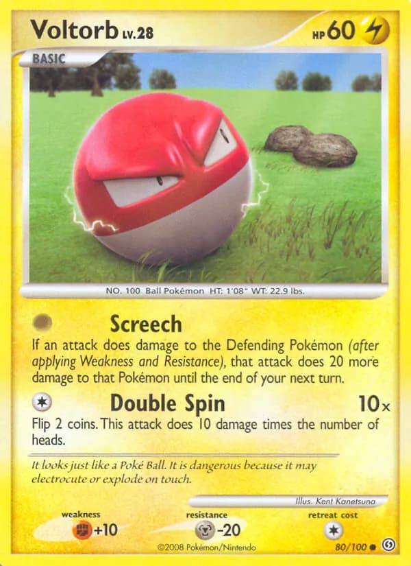 Voltorb card in English