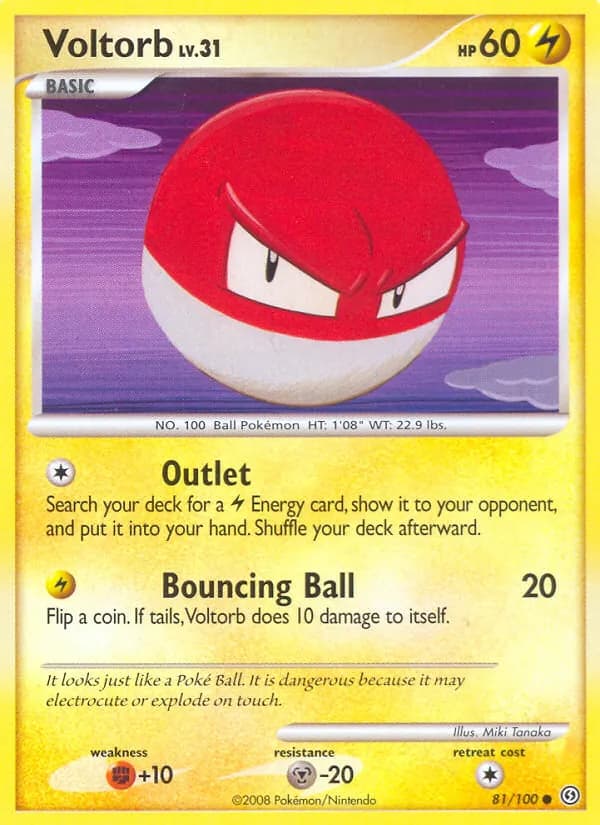 Voltorb card in English