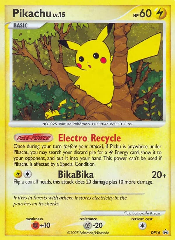 Pikachu card in English