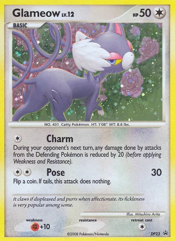 Glameow card in English