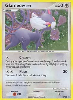 Glameow card in English
