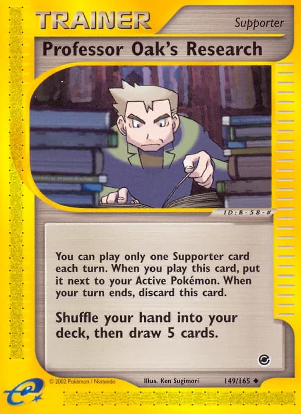 Professor Oak's Research card in English