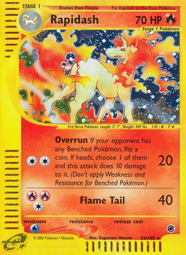Rapidash card in English