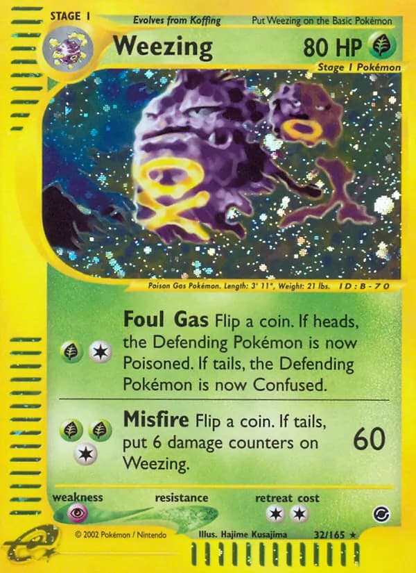 Weezing card in English