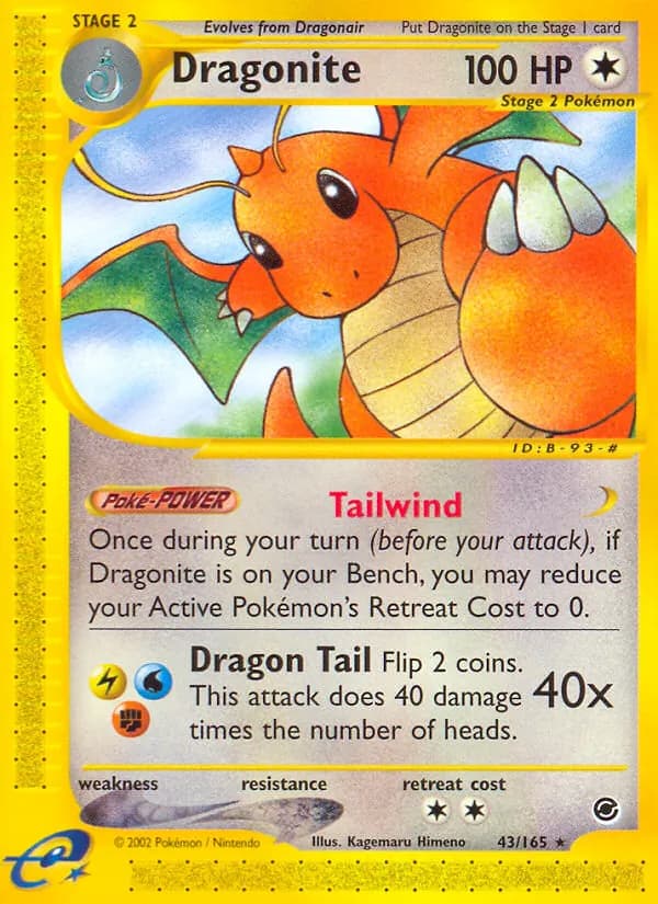 Dragonite card in English