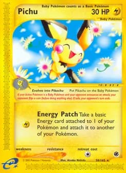 Pichu card in English