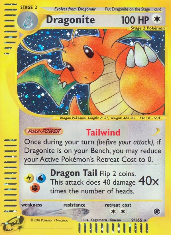 Dragonite card in English