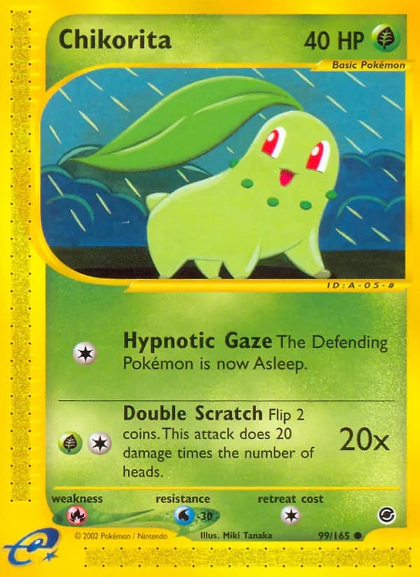 Chikorita card in English