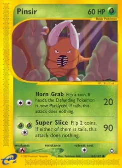 Pinsir card in English