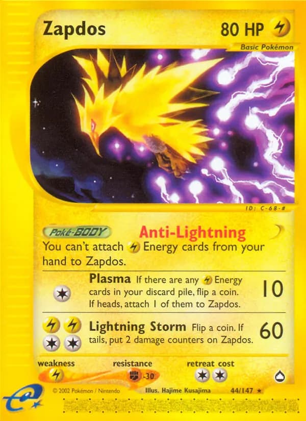 Zapdos card in English
