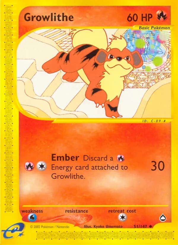 Growlithe card in English
