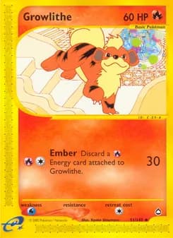 Growlithe card in English