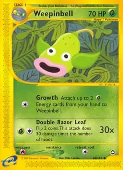 Weepinbell card in English