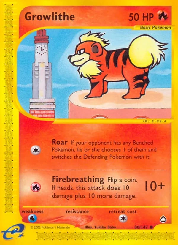 Growlithe card in English