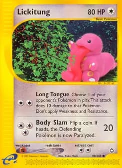 Lickitung card in English