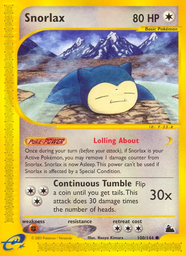 Snorlax card in English
