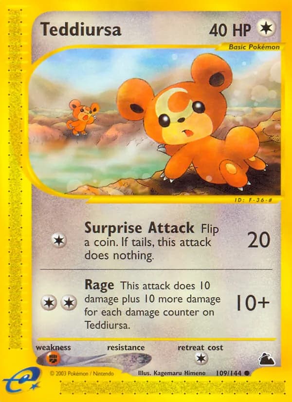 Teddiursa card in English