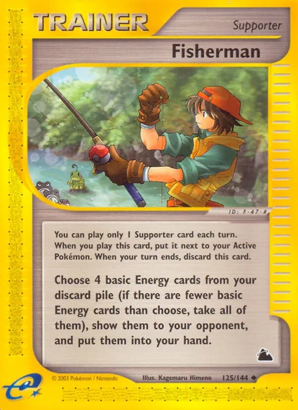 Fisherman card in English
