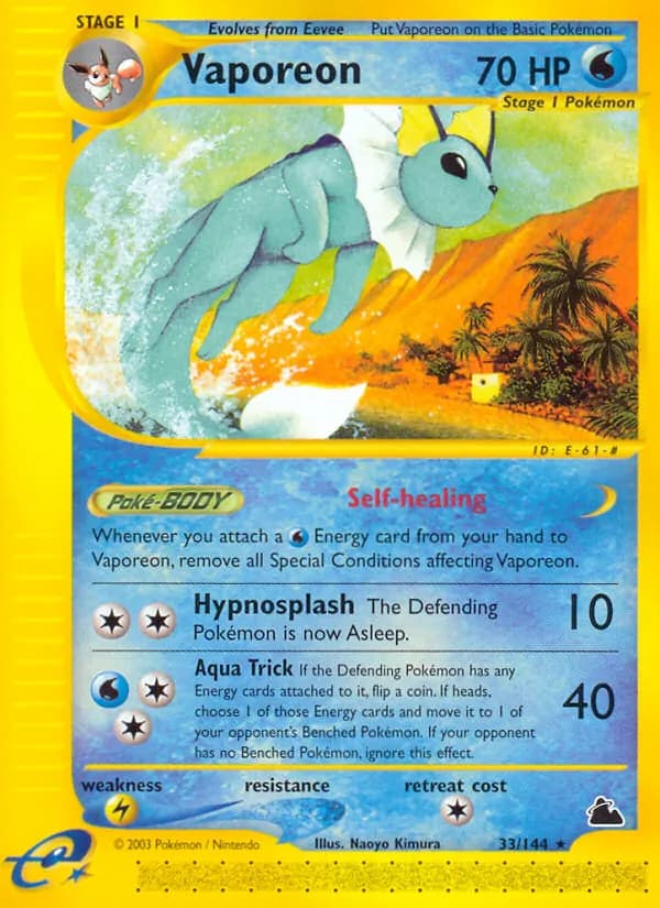 Vaporeon card in English