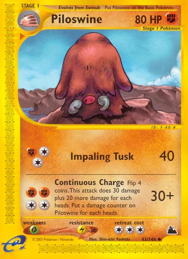 Piloswine card in English