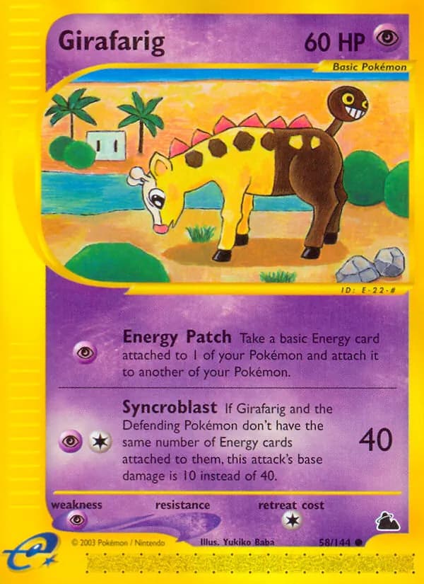 Girafarig card in English