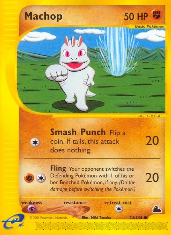 Machop card in English