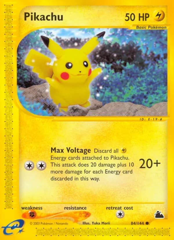 Pikachu card in English